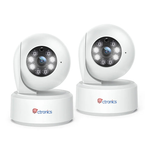 Ctronics 2.5K 4MP Surveillance Camera Indoor & 2.4/5Ghz WLAN with 20m Color Night Vision