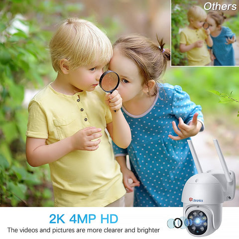 2K HD Wireless Security Camera with Human Detection and Auto Tracking-30m Color Night Vision - Ctronics