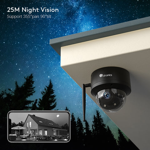 5MP PTZ Dome Security Camera with Outdoor Surveillance Wifi and Human Detection Auto Tracking 25M Night Vision