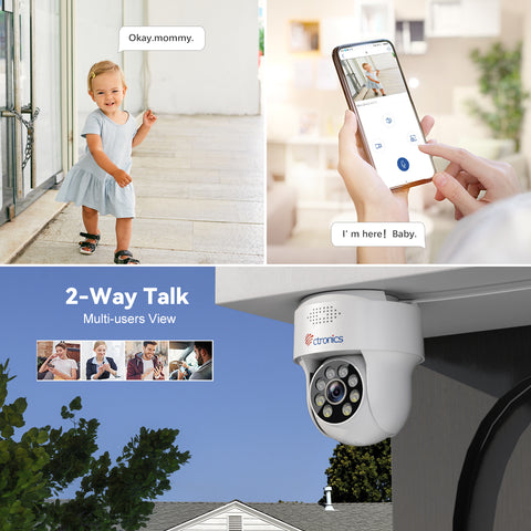 5MP PTZ Outdoor Surveillance Camera 2.4/5 GHz WiFi IP Dome Camera Human Detection Auto Tracking