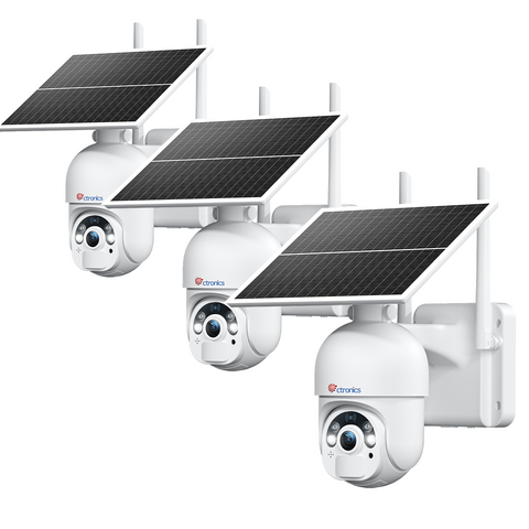 Ctronics 2.5K 4MP Solar Security Camera Outdoor - Battery/Solar Powered & Wireless