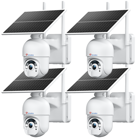 Ctronics 2.5K 4MP Solar Security Camera Outdoor - Battery/Solar Powered & Wireless